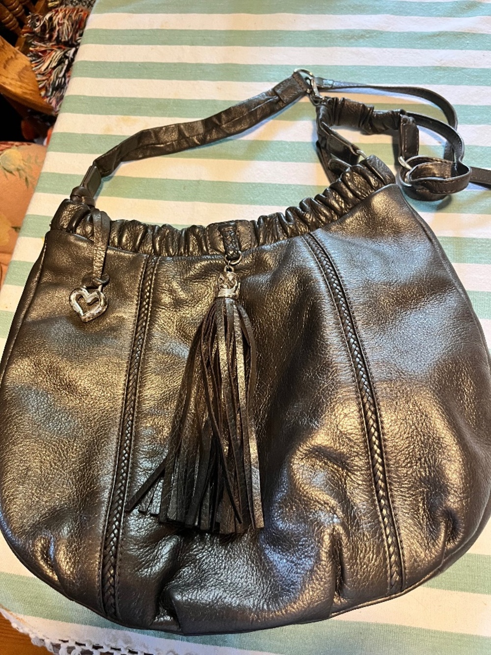 Bronze Brighton adjustable crossbody leather purse